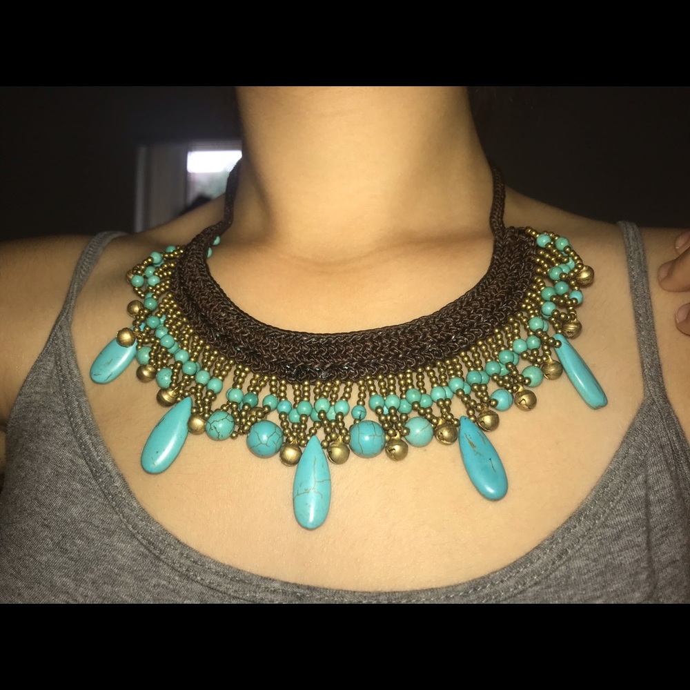 Thailand turquoise stone necklace